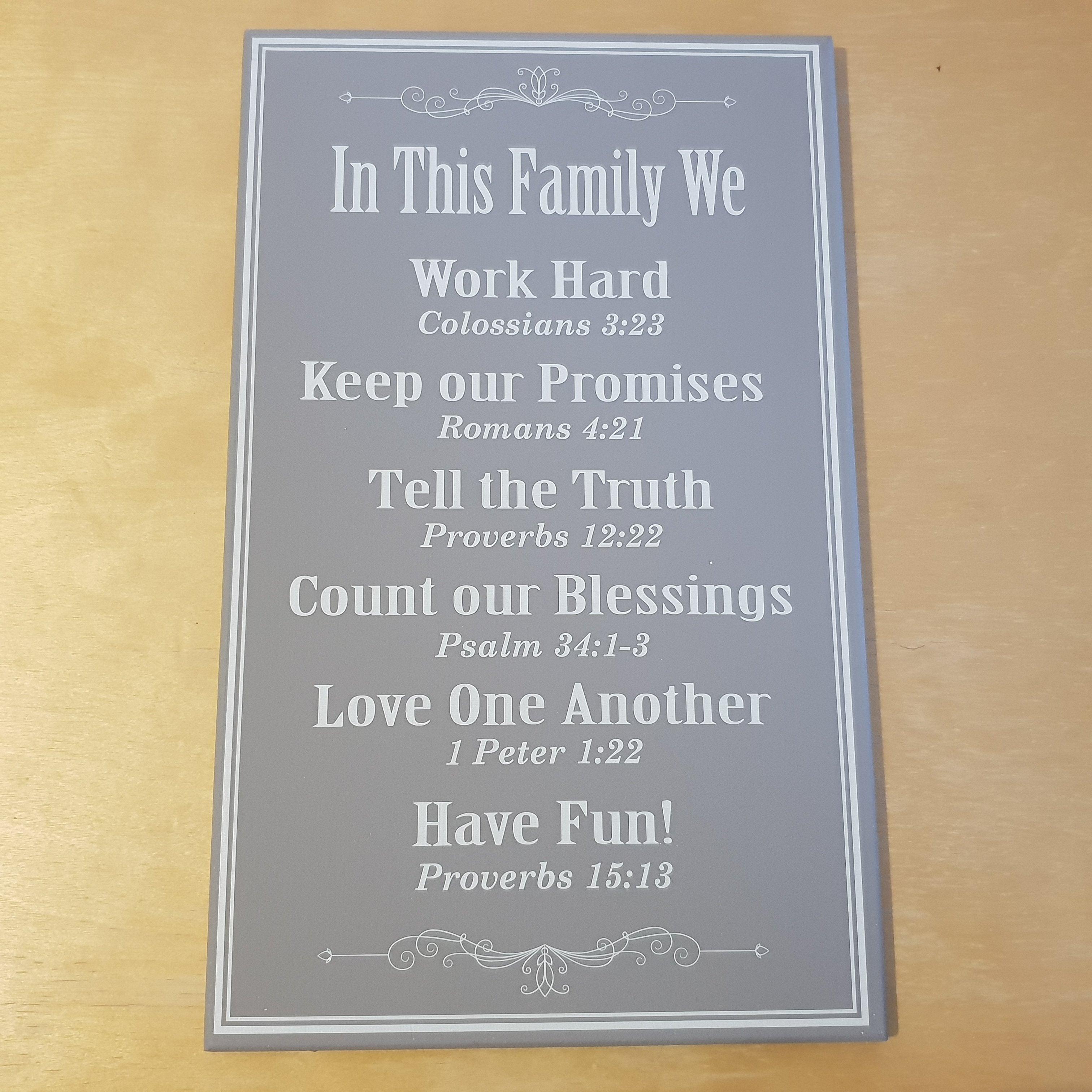 C&F Wooden In This Family We (Grey) Quote Plaque - Kids Haven