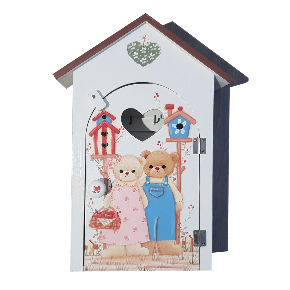 C&F Wooden Large Bear Key Holder Box