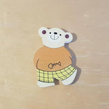 C&F Wooden Little Boy Bear Character- Fish Bone - Kids Haven