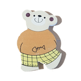 C&F Wooden Little Boy Bear Character- Fish Bone