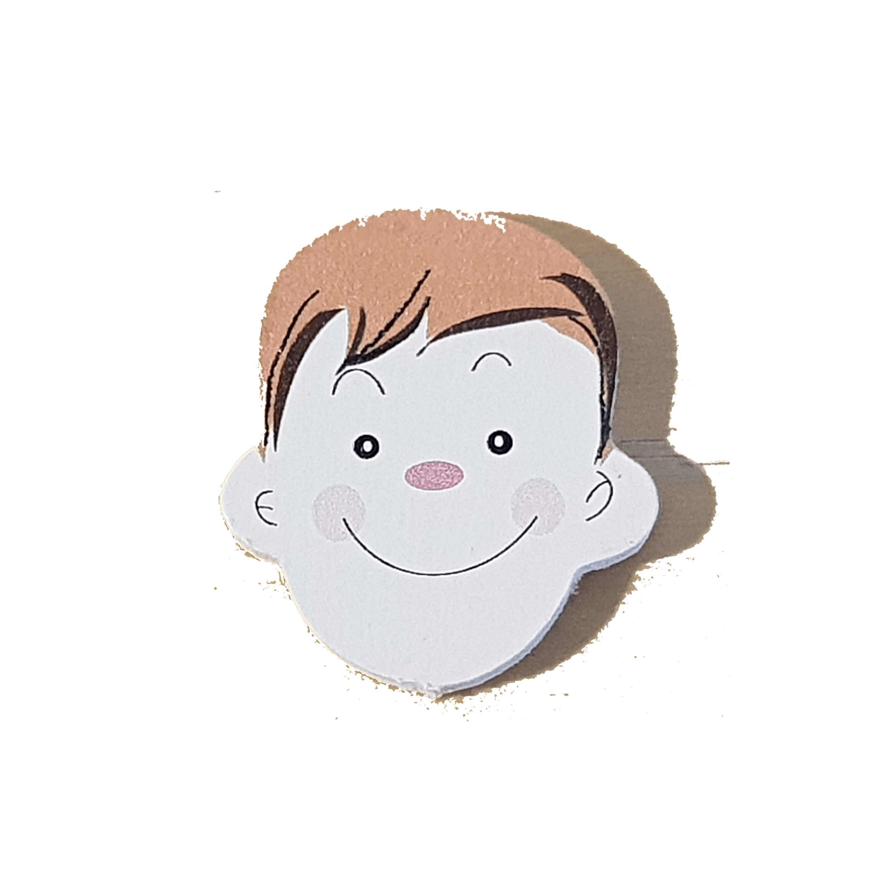 C&F Wooden Little Boy Head Character