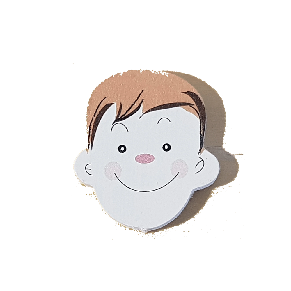 C&F Wooden Little Boy Head Character