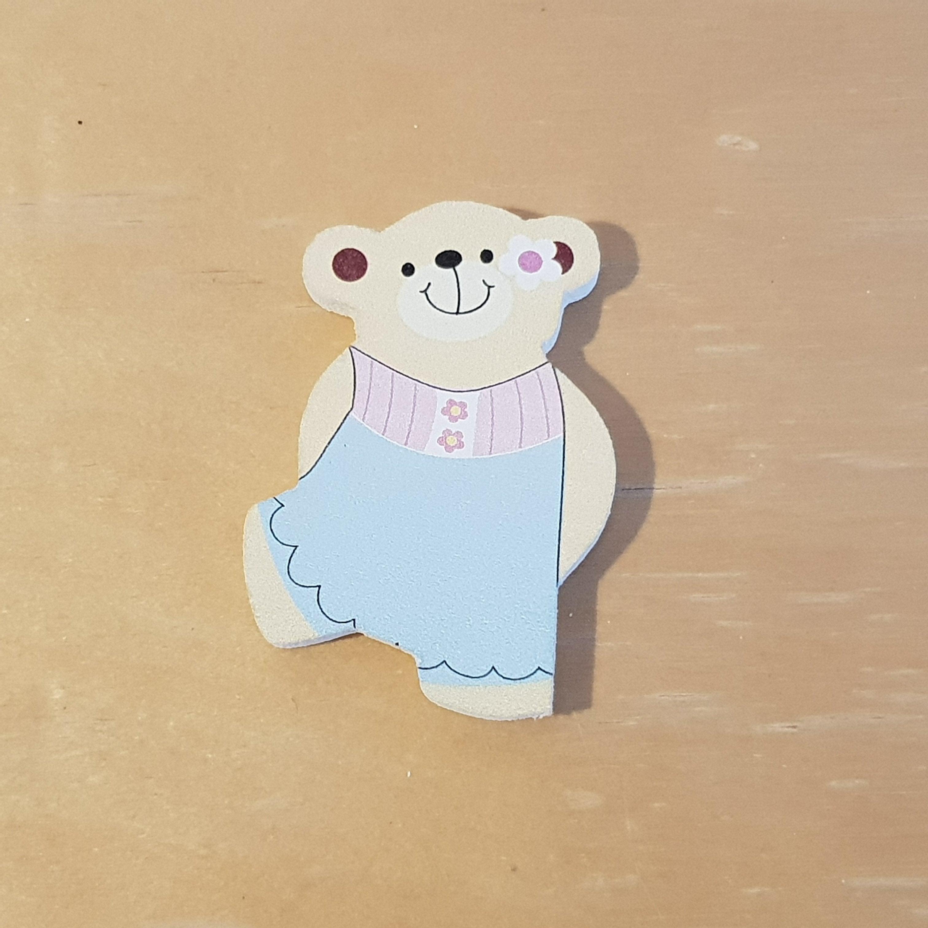 C&F Wooden Little Girl Bear Character - Flower Dress - Kids Haven