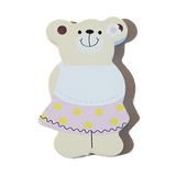 C&F Wooden Little Girl Bear Character - Polka Dot Skirt