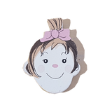 C&F Wooden Little Girl Head Character
