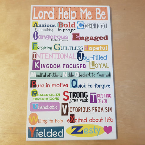 C&F Wooden Lord Help Me Be ABC Quote Plaque - Kids Haven