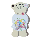 C&F Wooden Mama Bear Character - Flower Bouquet