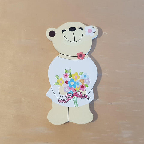 C&F Wooden Mama Bear Character - Flower Bouquet - Kids Haven