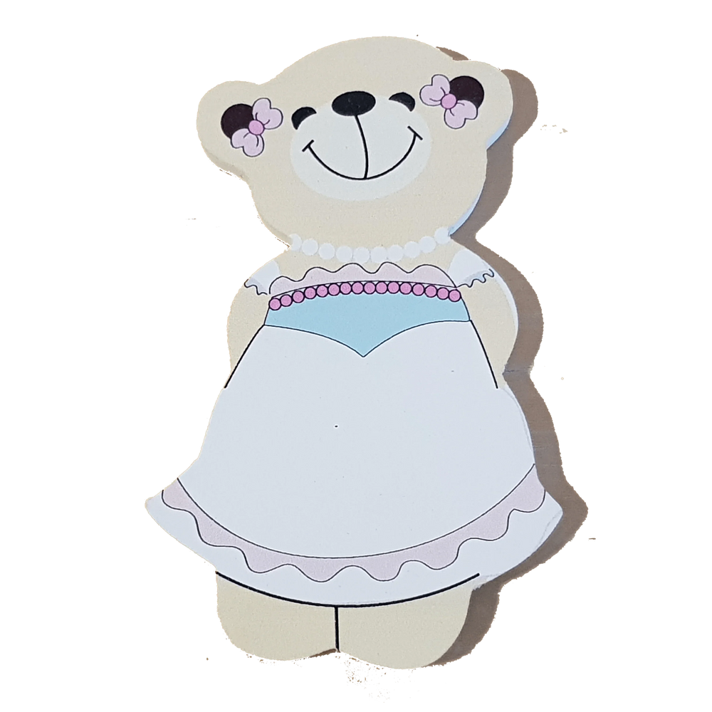 C&F Wooden Mama Bear Character - Pearl Dress