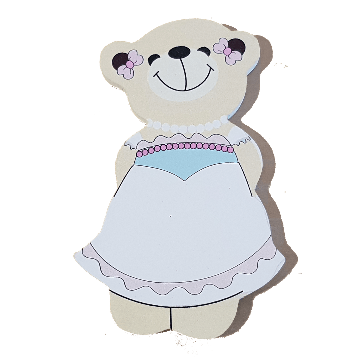 C&F Wooden Mama Bear Character - Pearl Dress