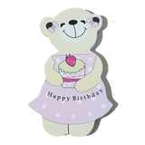 C&F Wooden Mama Bear Character - Pink Birthday