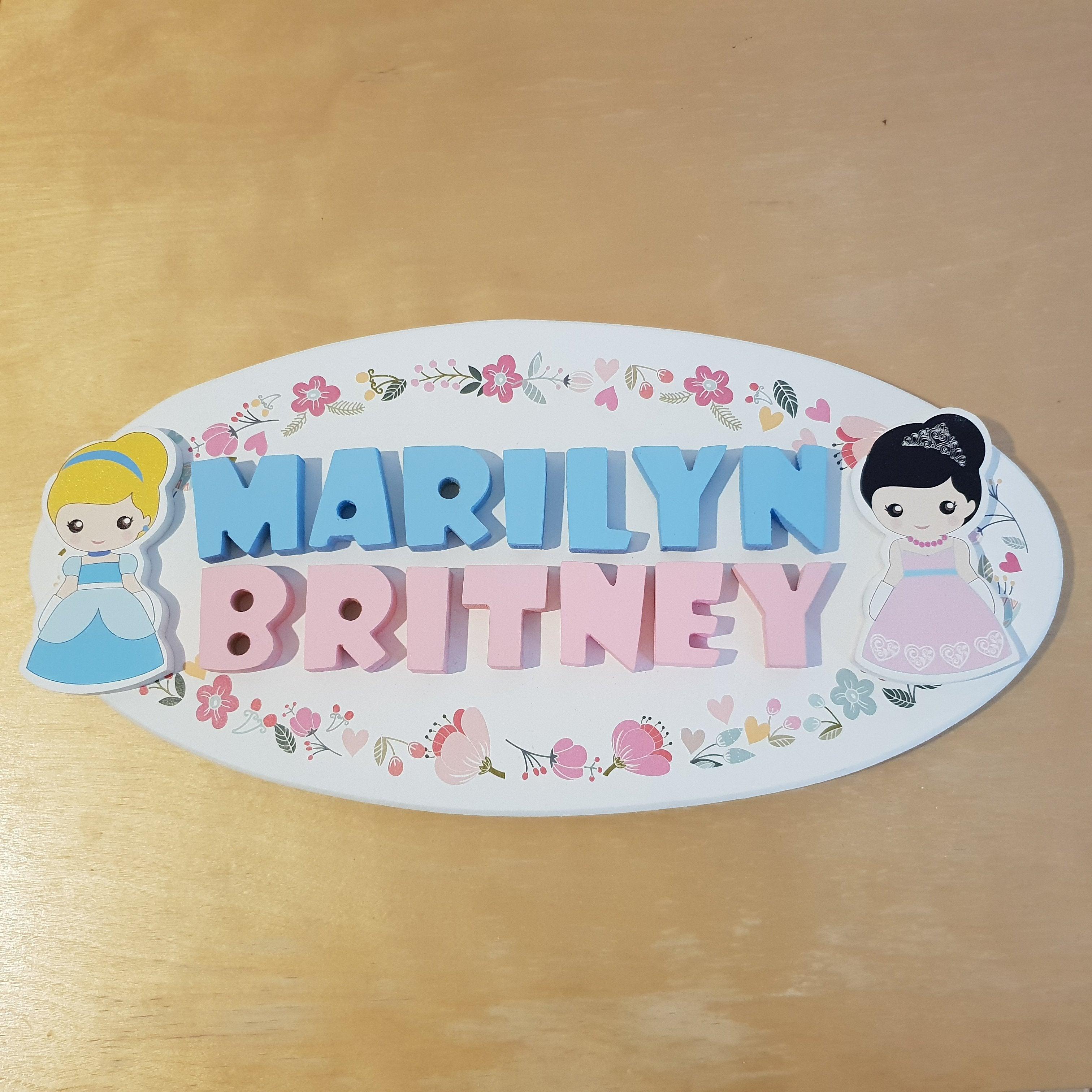 C&F Wooden Oval Floral Name Plate - Kids Haven