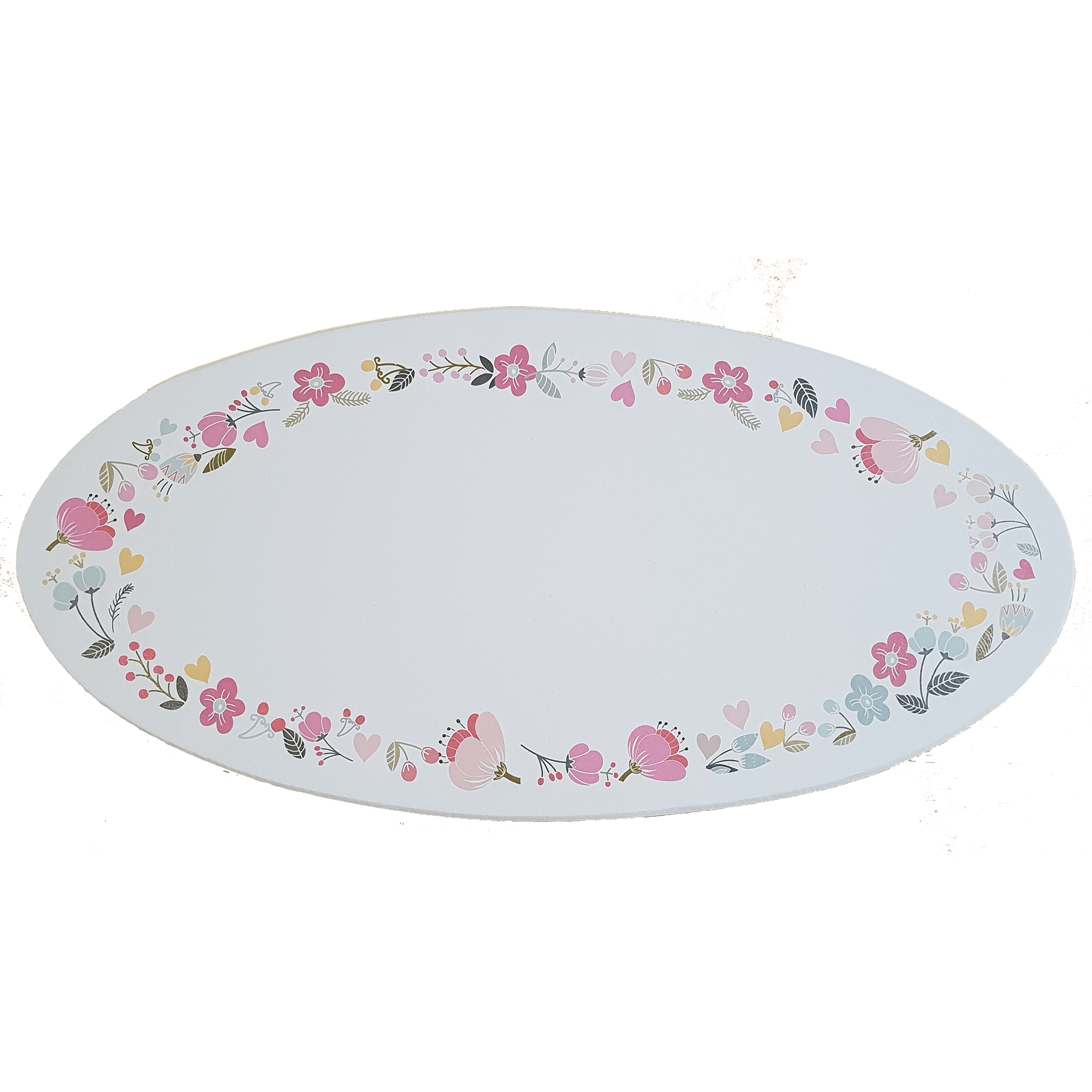 C&F Wooden Oval Floral Plain Board
