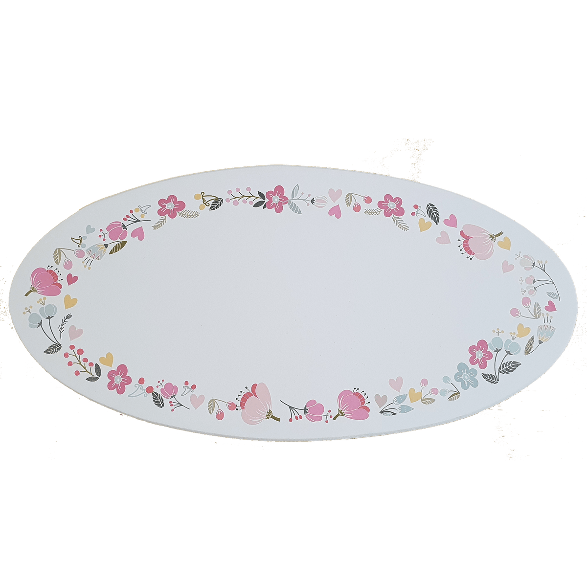 C&F Wooden Oval Floral Plain Board