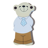 C&F Wooden Papa Bear Character - Blue Tie