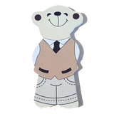 C&F Wooden Papa Bear Character - Brown Vest