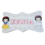 C&F Wooden Pink Flowers Ribbon Name Plate