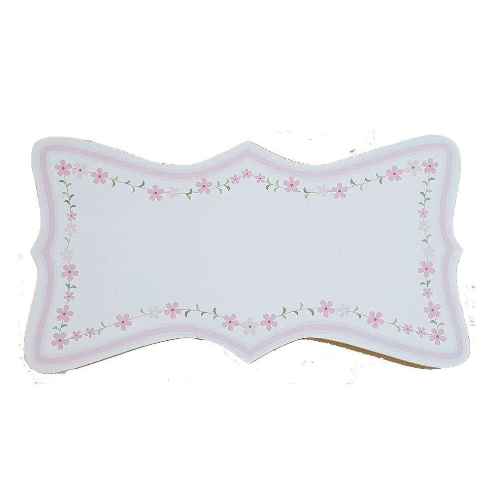 C&F Wooden Pink Flowers Ribbon Plain Board