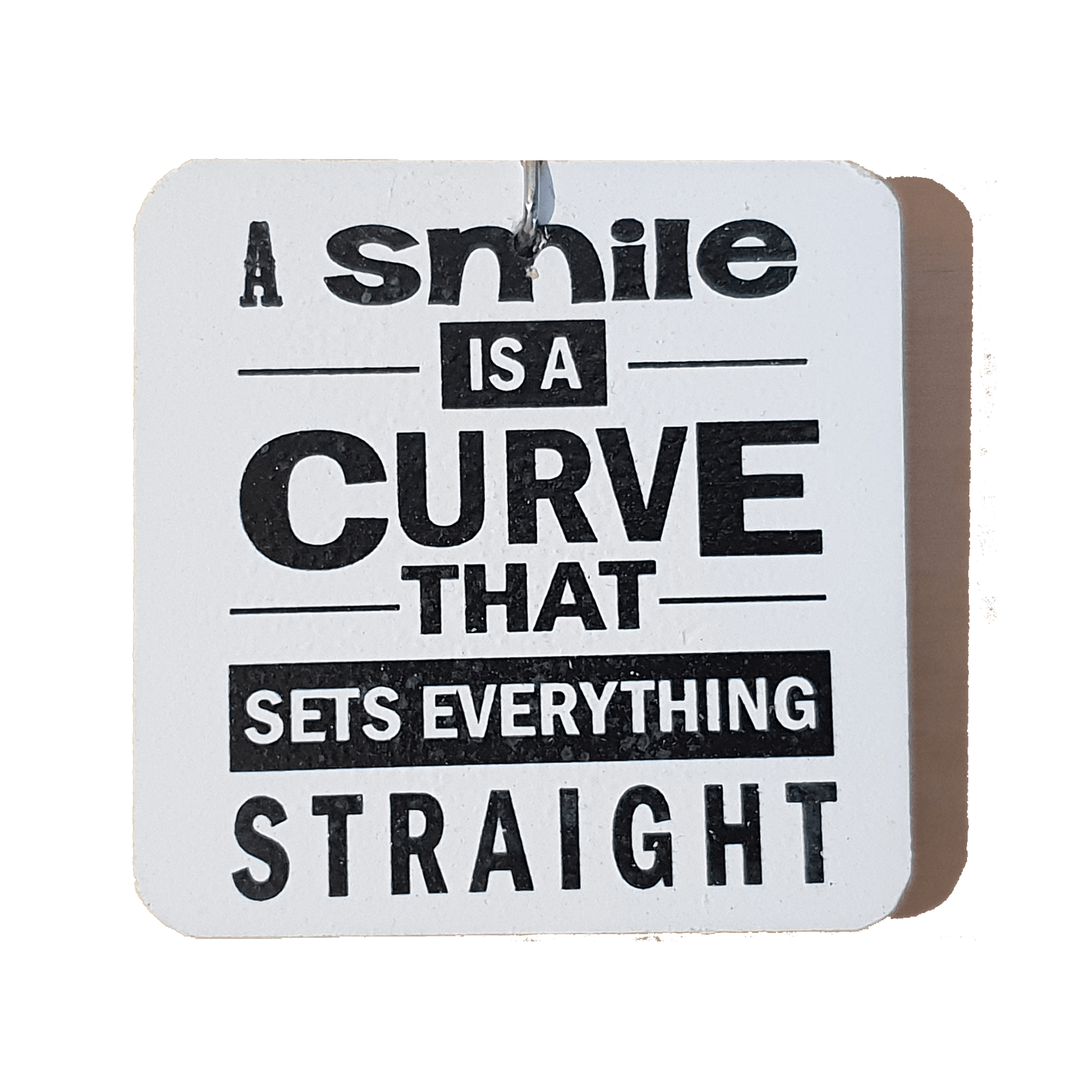 C&F Wooden Quote Magnet - A Smile Is A Curve