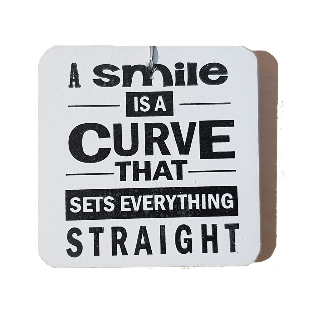 C&F Wooden Quote Magnet - A Smile Is A Curve