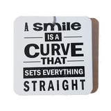 C&F Wooden Quote Magnet - A Smile Is A Curve