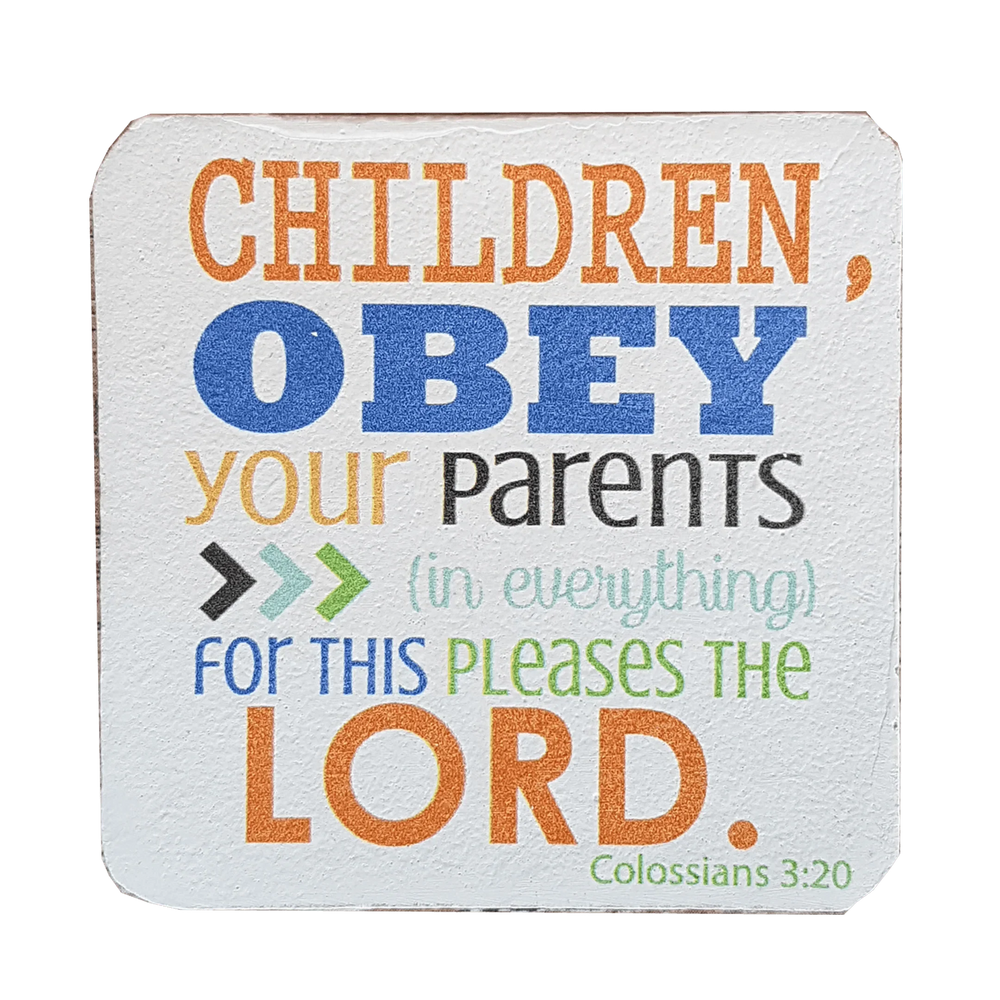 C&F Wooden Quote Magnet - Children Obey Your Parents