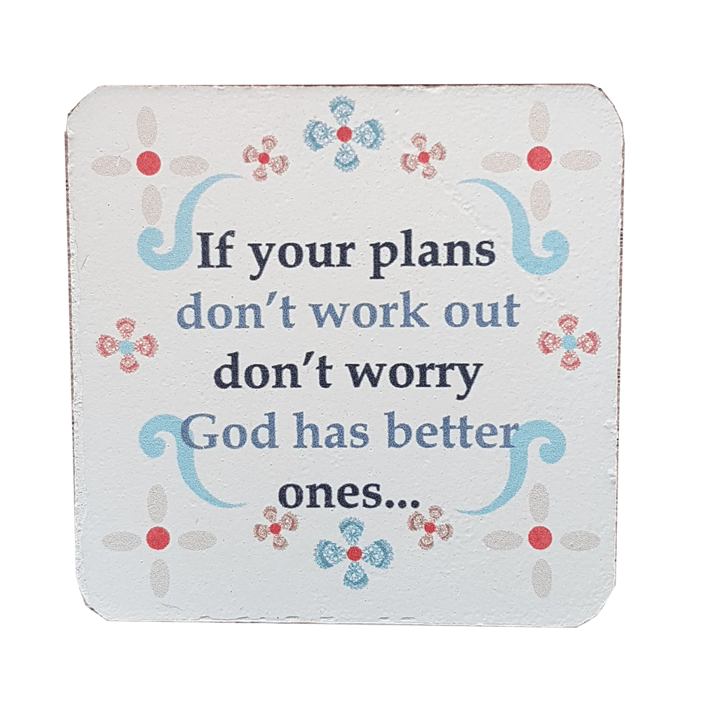 C&F Wooden Quote Magnet - If Your Plans Don't Work Out