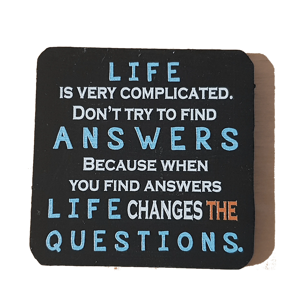 C&F Wooden Quote Magnet - Life Is Very Complicated