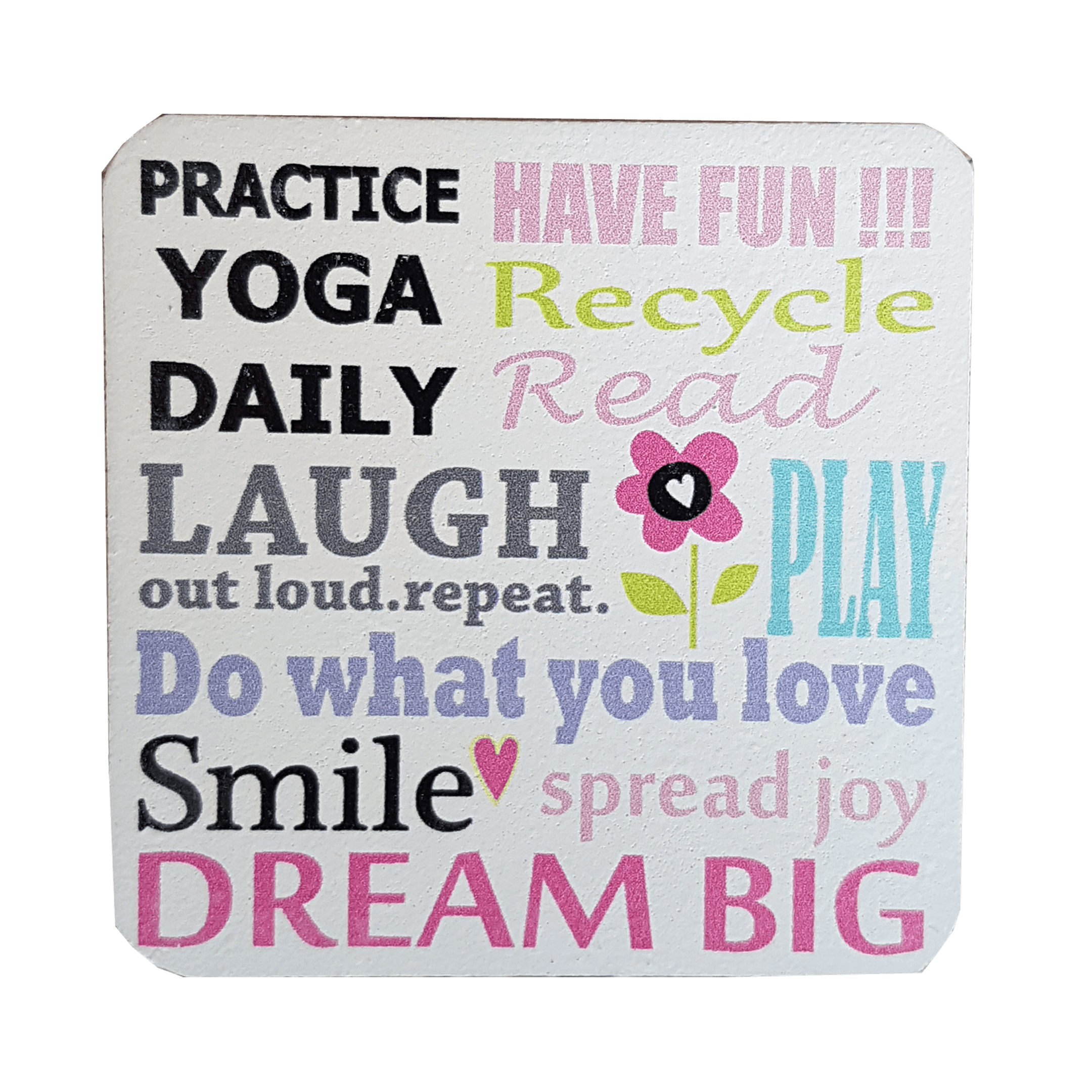 C&F Wooden Quote Magnet - Practise Yoga Daily