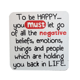 C&F Wooden Quote Magnet - To Be Happy You Must Let Go
