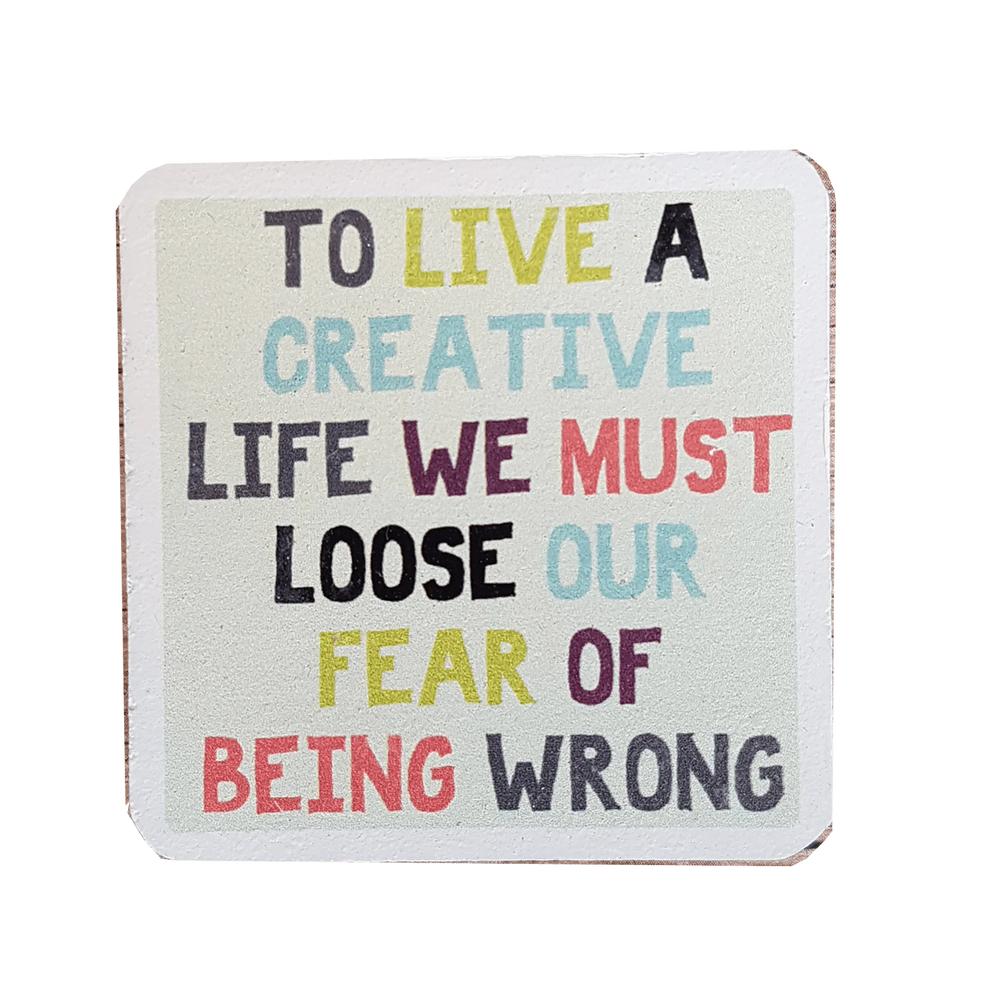 C&F Wooden Quote Magnet - To Live A Creative Life