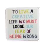 C&F Wooden Quote Magnet - To Live A Creative Life
