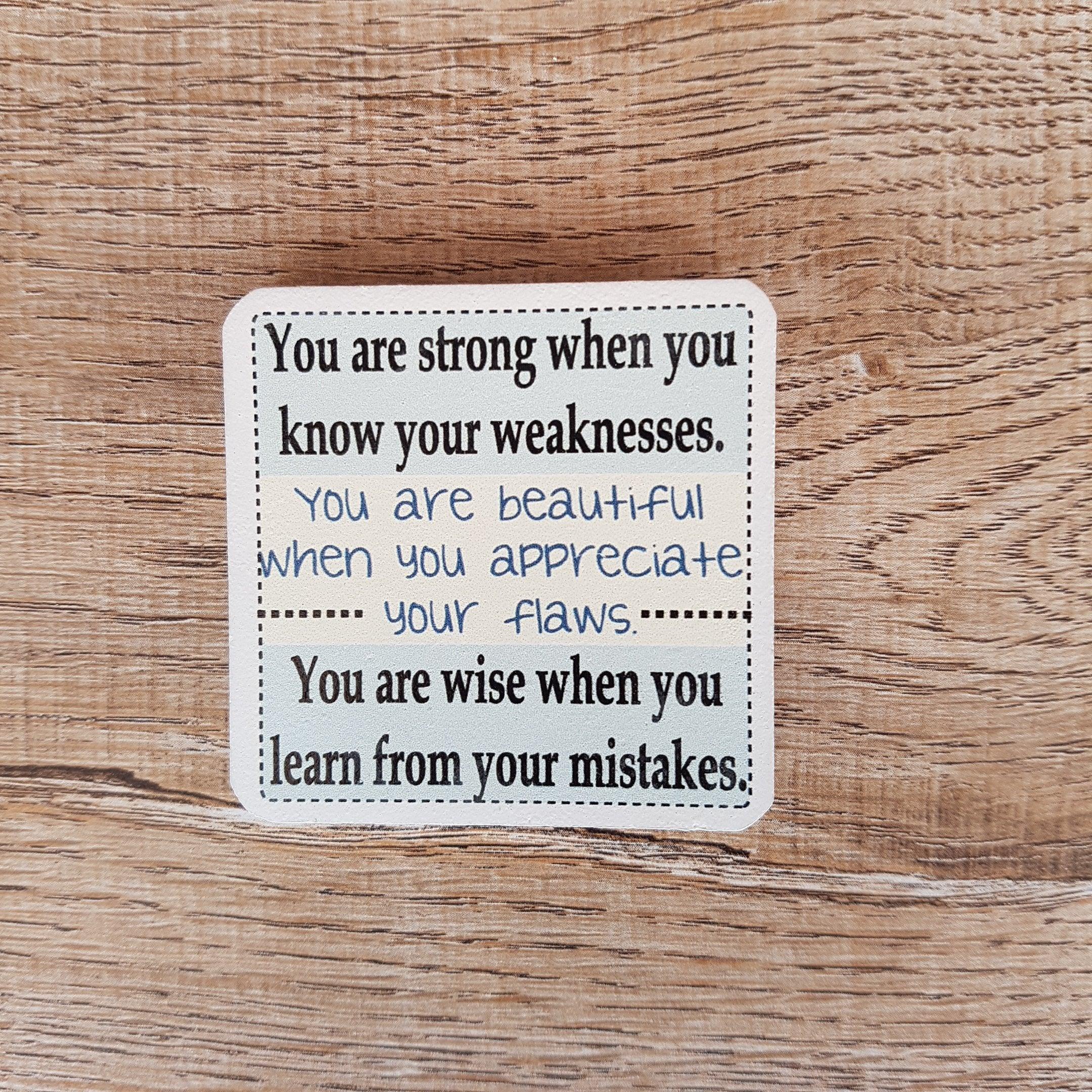 C&F Wooden Quote Magnet - You Are Strong - Kids Haven