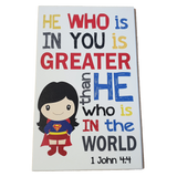 C&F Wooden Super Girl Quote Plaque