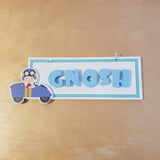 C&F Wooden Teal Border Rectangle Name Plate - Kids Haven