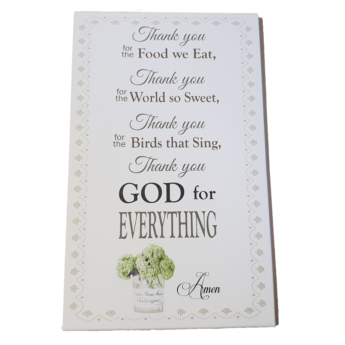 C&F Wooden Thank You For The Food (Grace) Quote Plaque