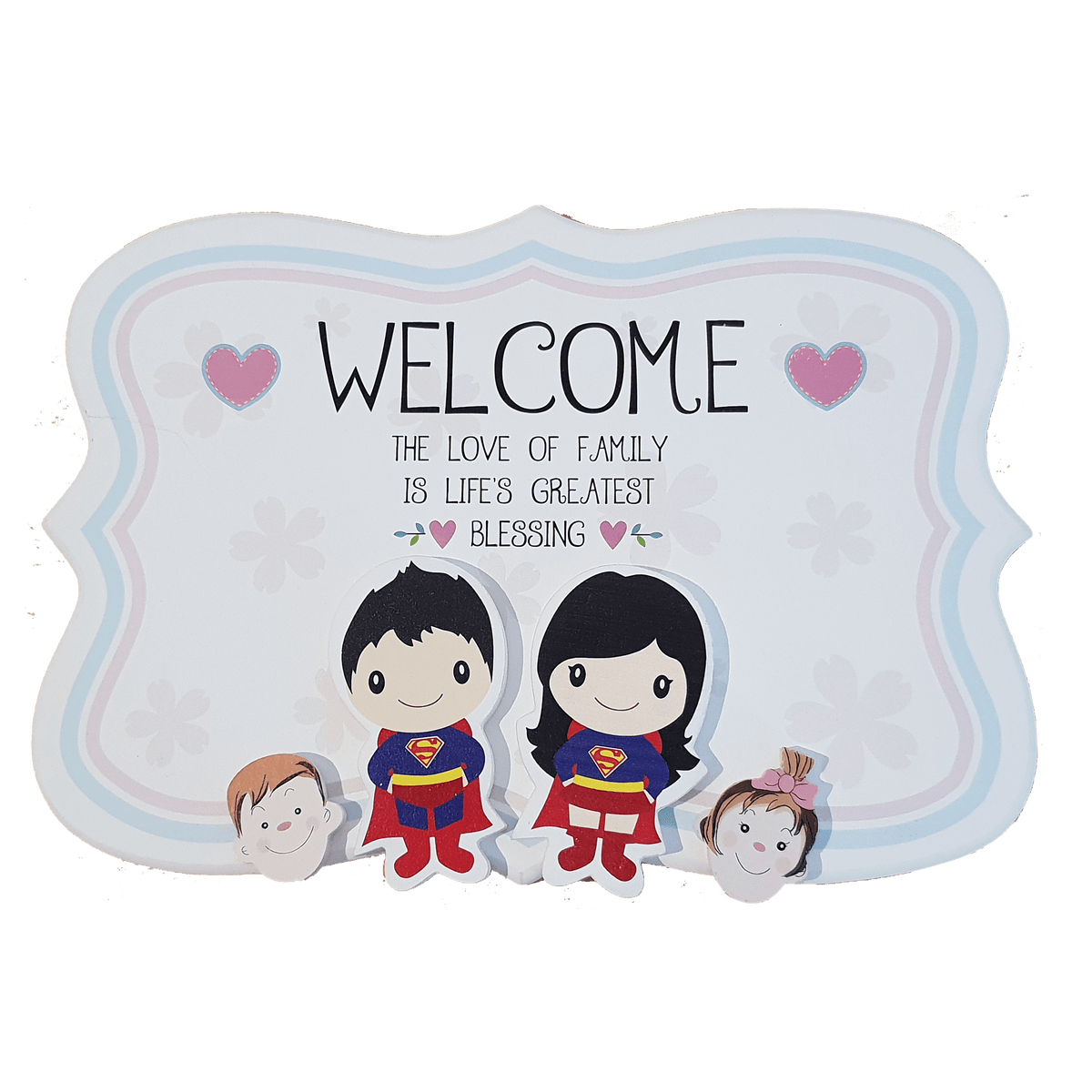 C&F Wooden Welcome Family Name Plate