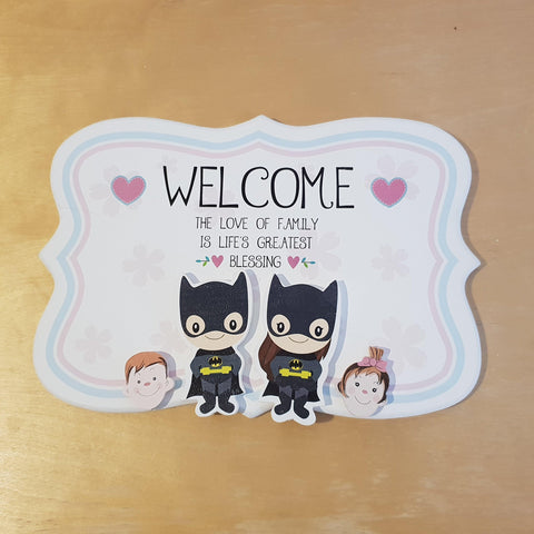 C&F Wooden Welcome Family Name Plate - Kids Haven