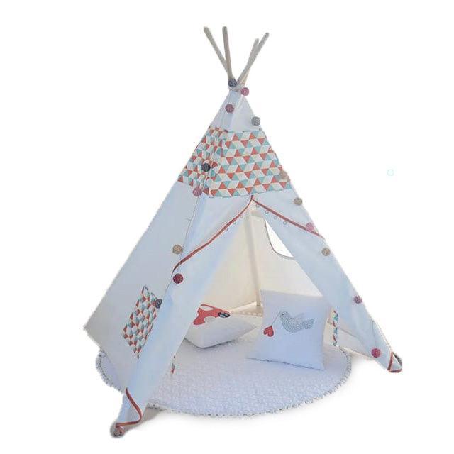 PETIT Geometry Pattern Teepee With Mat and Lights - Kids Haven