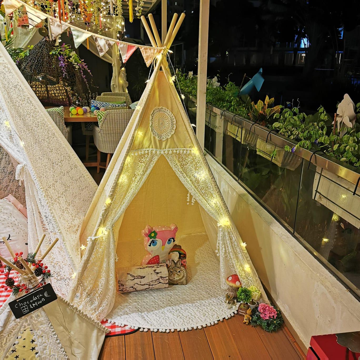 PETIT Dream Lace Teepee With Mat and Lights - Kids Haven