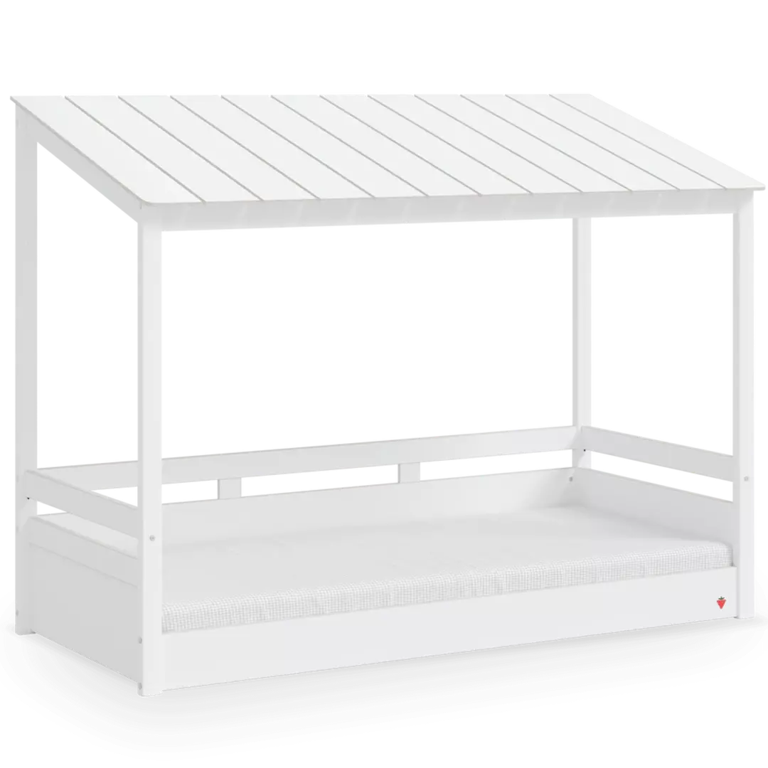 Montes White Wooden Roof Bedstead (90x200 Cm) - Kids Haven