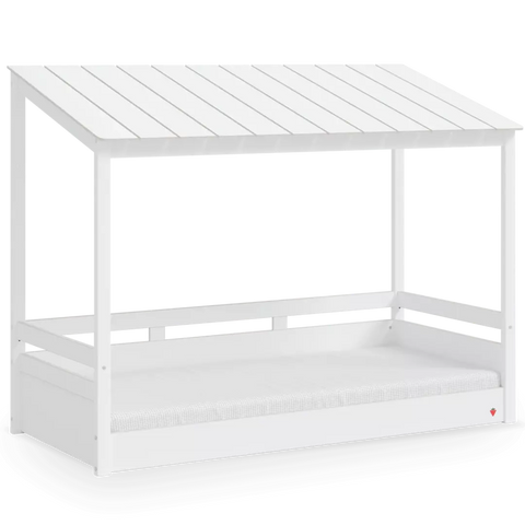 Montes White Wooden Roof Bedstead (90x200 Cm) - Kids Haven