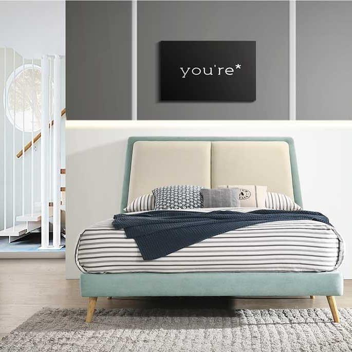Mysleep Turquoise Fabric Queen Bed (Display) - Kids Haven